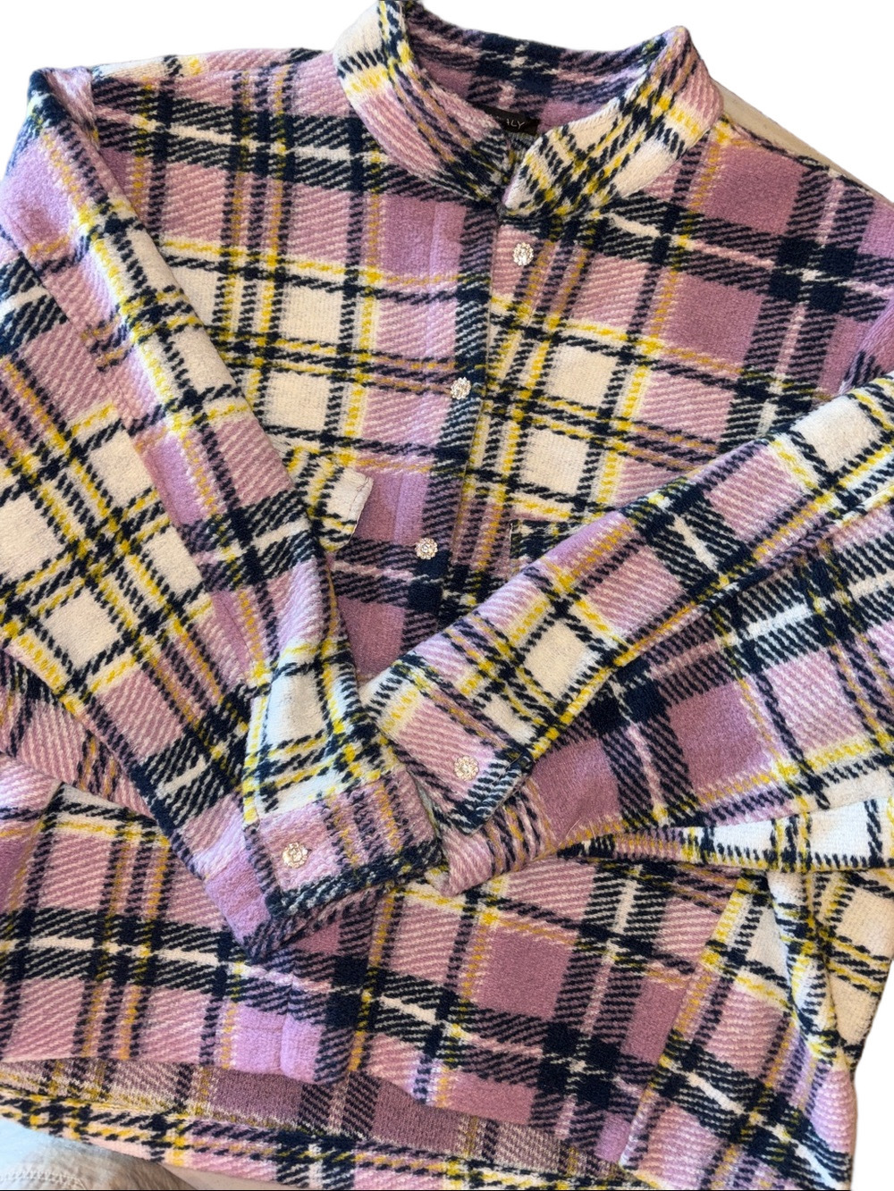 Aly Daly Plaid Button-Front Shirt Jacket – Size L